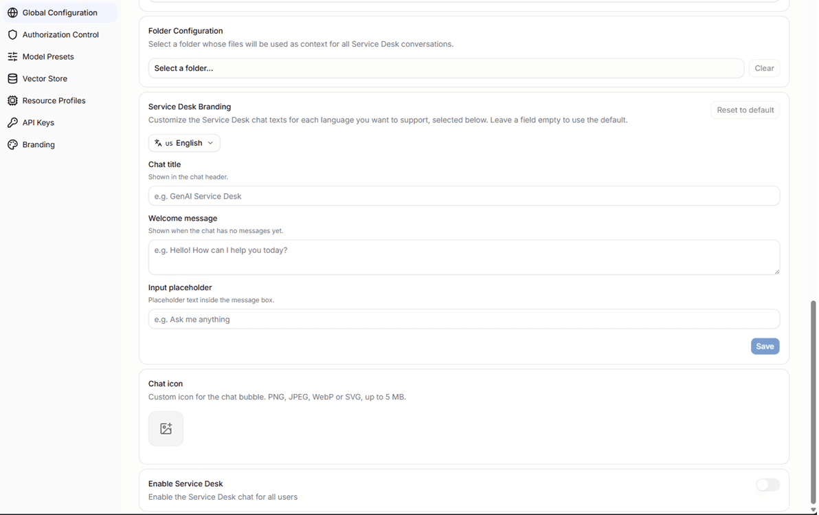 CoreAI Portal Global Configuration