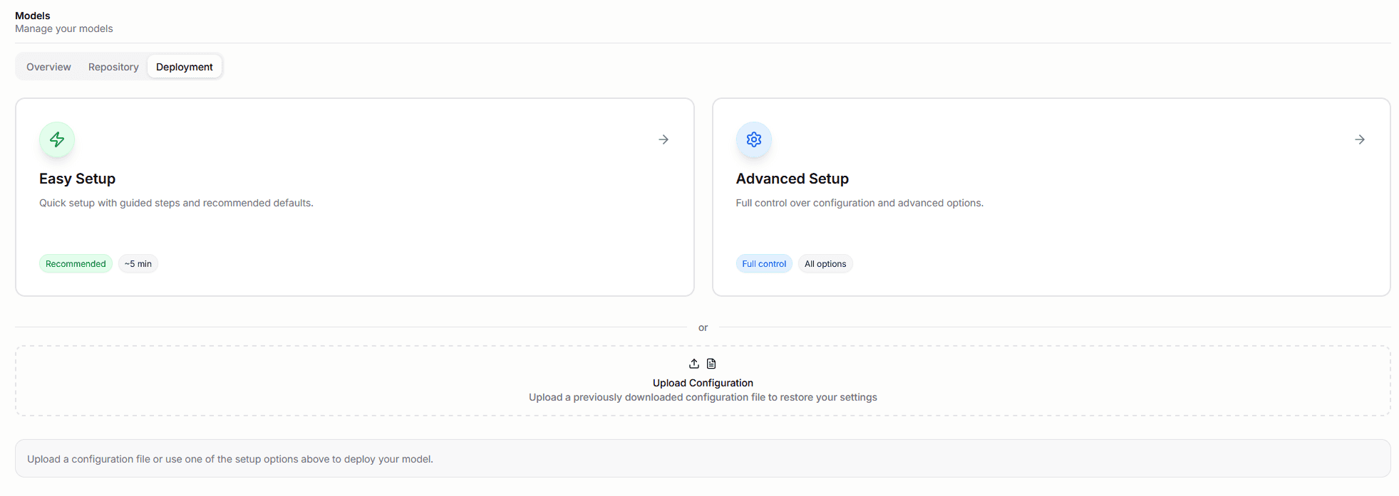 CoreAI Portal model deployment entry point