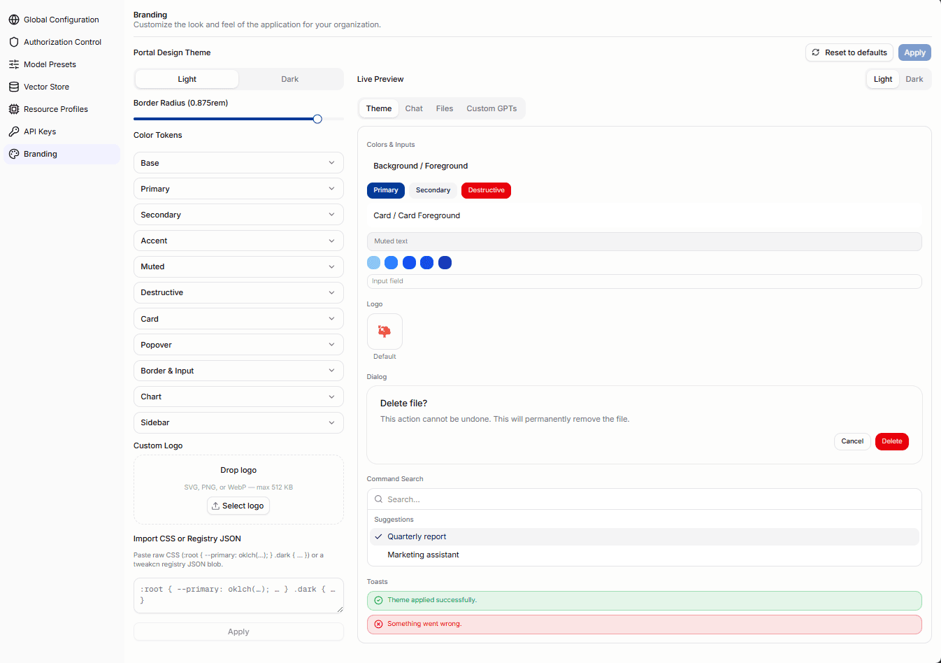 CoreAI Portal API Branding